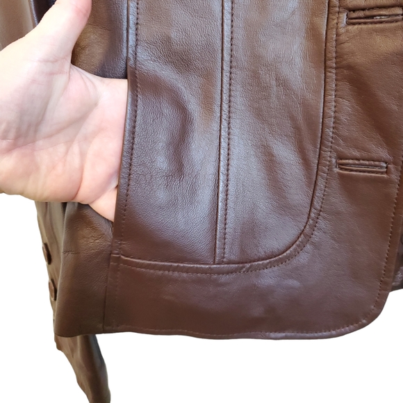 Vintage Leather Guess Brown Jacket - Picture 15 of 16